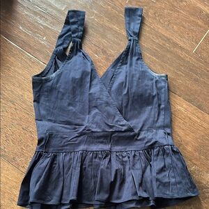 Express Blue Sleeveless Peplum Tank Top